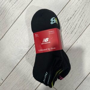 New Balance Black No Show Socks with Color Accents